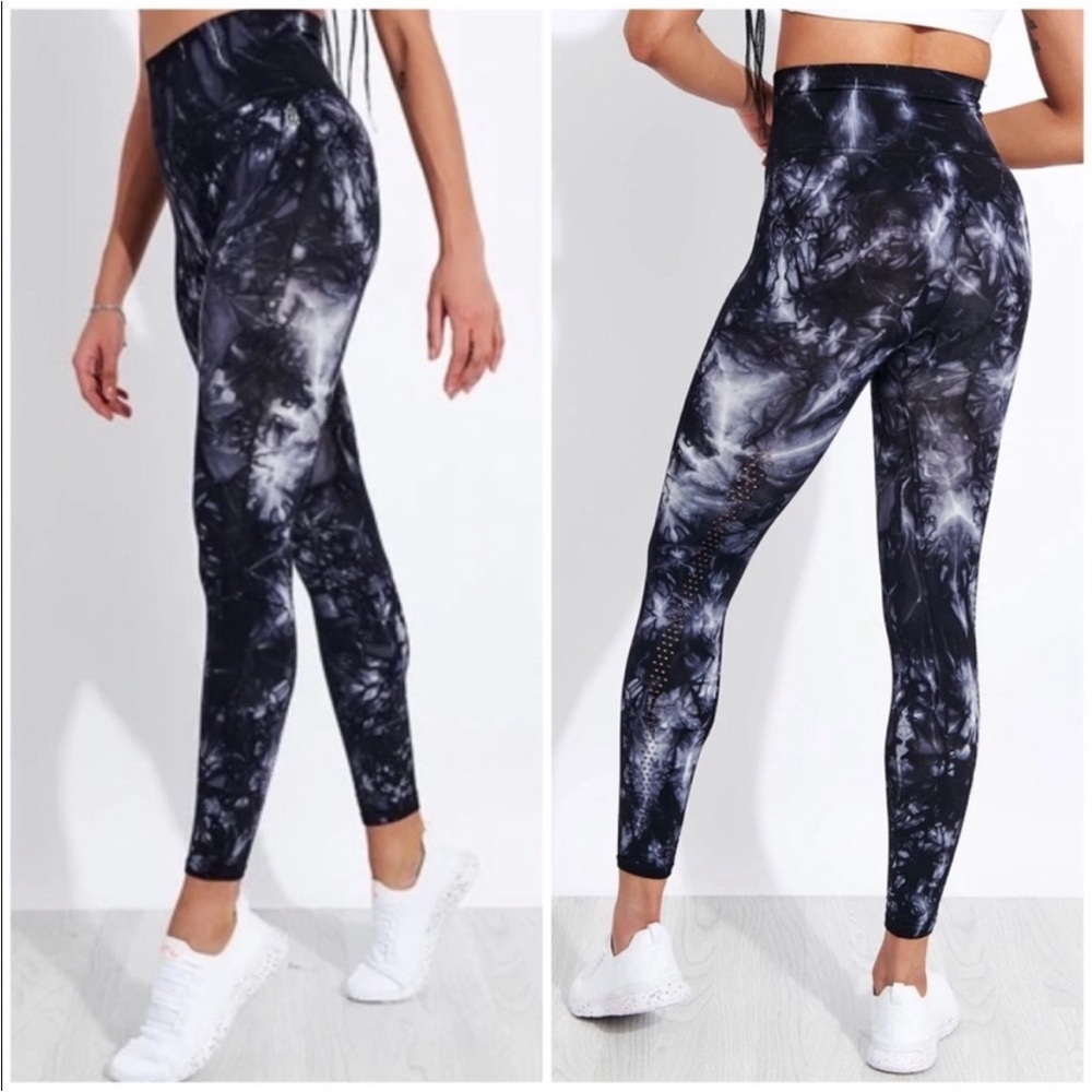FP Movement by Free People Black & White Tie-Dye good karma leggings